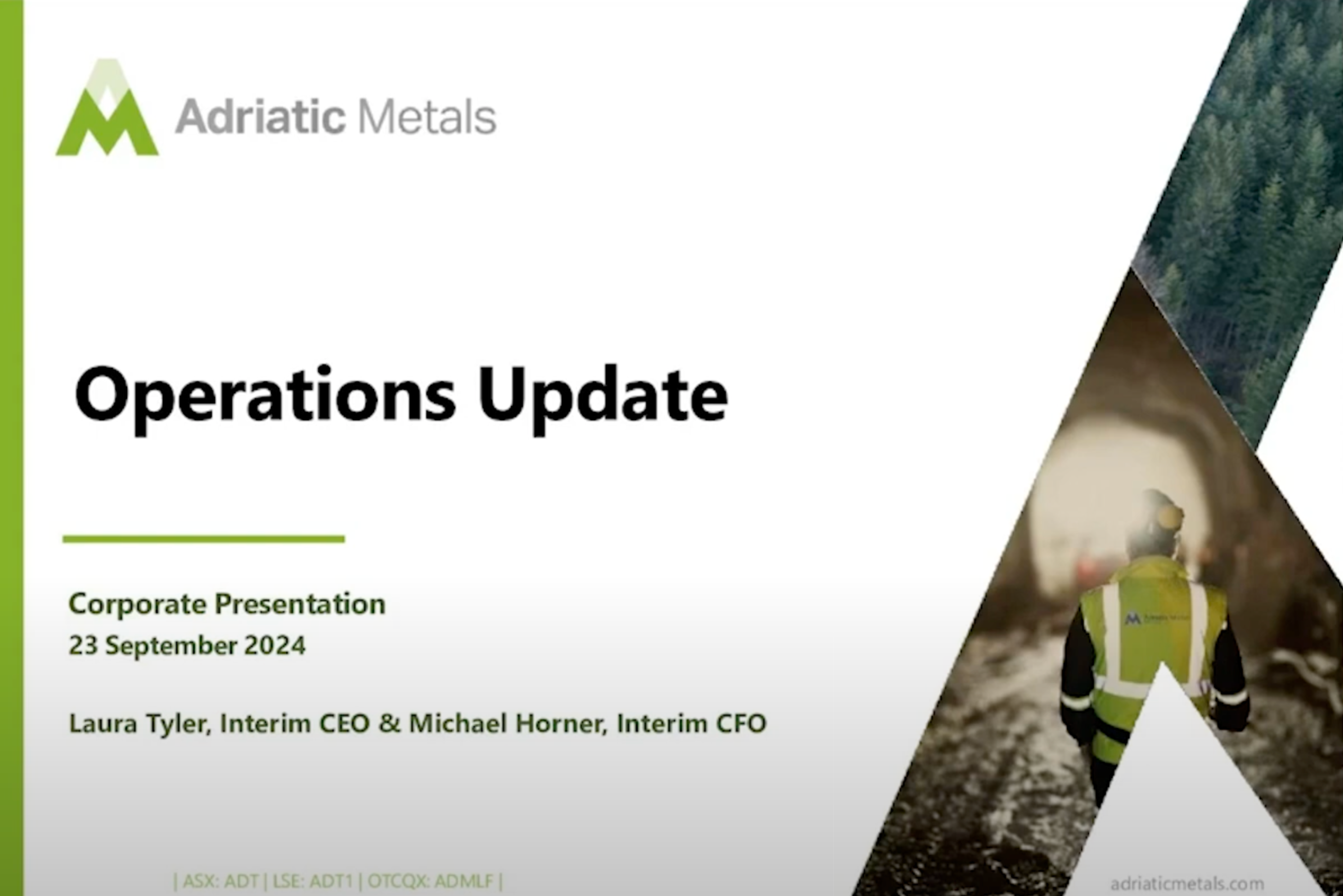 Adriatic Metals Operations Update webinar